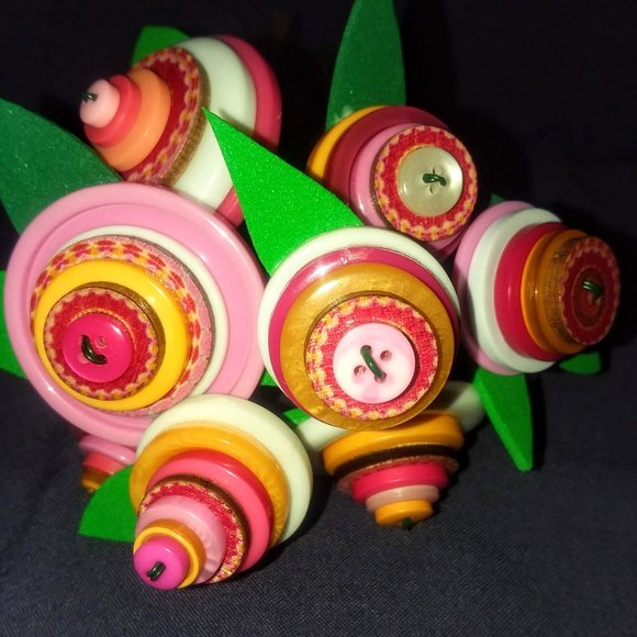 The "Sammy May" Handmade Button Bouquet - Picture 9 of 11